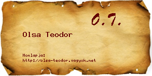 Olsa Teodor névjegykártya